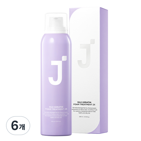 제이숲 실크 케라틴 폼 트리트먼트 2X, 200ml, 6개