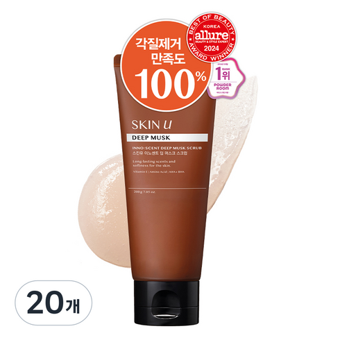 스킨유 이노센트 각질 아크네 케어 바디스크럽 딥머스크, 200g, 20개