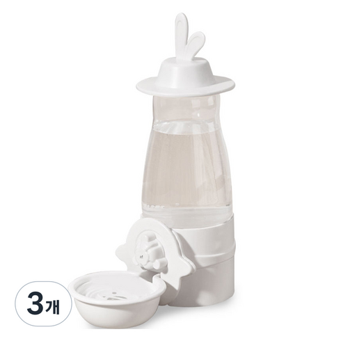 딩동펫 래빗 소동물 반자동 급수기 600ml, 화이트, 3개