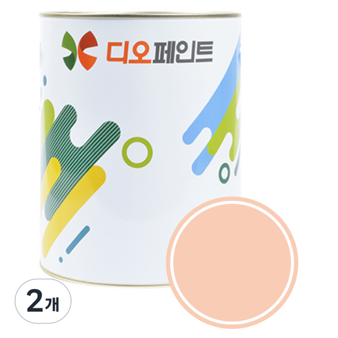 디오페인트 광택스 반광 가구 방문 몰딩 수성 페인트, 2개, 1L, 비비드 46 퓨어피치