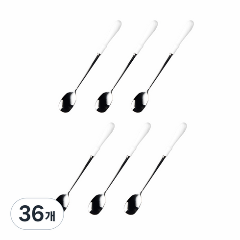 블룸엣홈 화이트젠 클래식 중티스푼, 혼합 색상, 36개