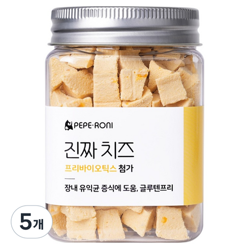 페페로니 강아지 진짜 치즈 프리바이오틱스 간식, 180g, 5개