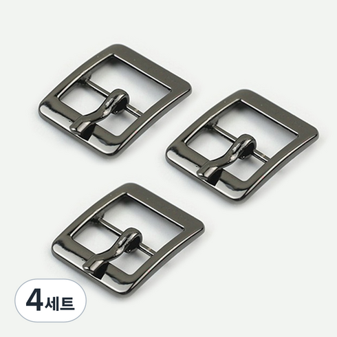마다꾸미 가방 끈 장식 DIY 공예 H형 버클 16mm 3p, 블랙(버클), 4세트