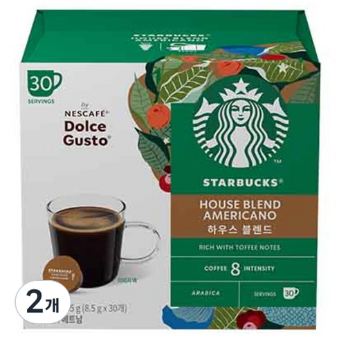 돌체구스토 스타벅스 하우스 블렌드 캡슐커피, 8.5g, 30개입, 2개