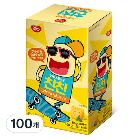 동원 친친 오리지널 치즈소시지 10p, 80g, 100개