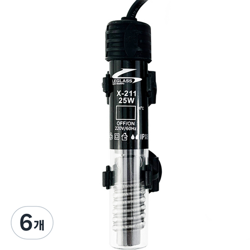 리글라스 관상어용 미니 고정히터 X-211-25W, 6개
