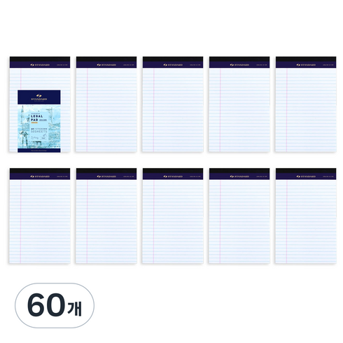스탠다드온헤리티지 리갈패드 A5 노트, WHITE, 50매, 60개