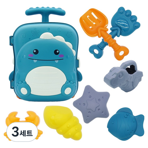 토이토 오리 캐리어 모래놀이 여행가방 샌드토이 장난감 세트, 혼합색상, 710g, 3세트