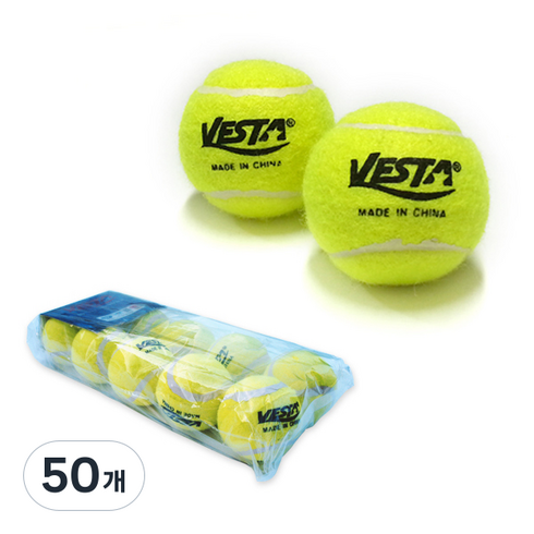 VESTA 테니스 연습용 공, 혼합색상, 50개
