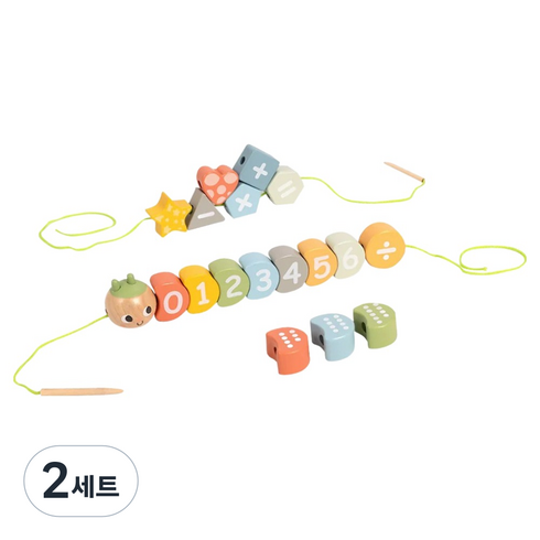 투키토이 파스텔 숫자 애벌레 실꿰기 세트, 2세트