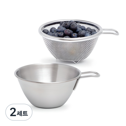 리본제이 뉴미니 숏핸들 믹싱볼 & 채반 2종 세트, 2세트