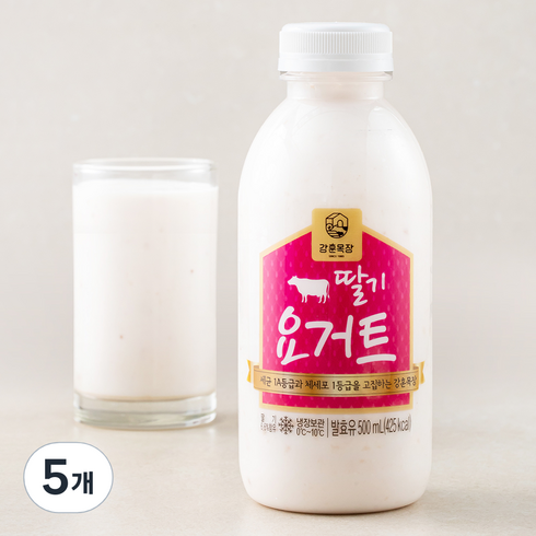 강훈목장 수제요거트 딸기, 500ml, 1개입, 5개
