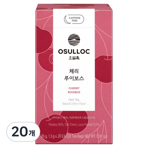 오설록 체리 루이보스 티백, 20개, 20개입, 1.3g