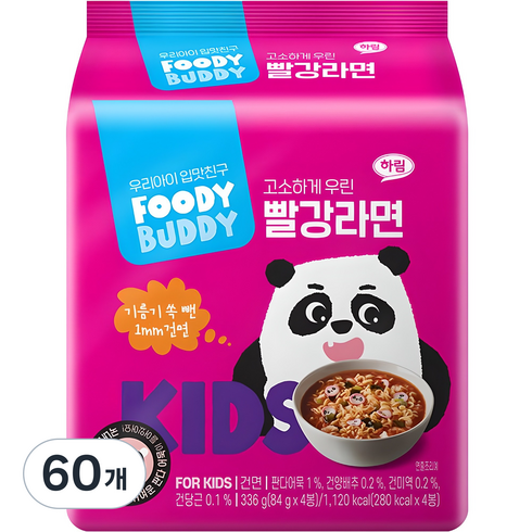 푸디버디 빨강라면, 84g, 60개