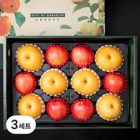 사과배 혼합 선물세트 대과 5.5kg(사과 6 배 6), 3세트