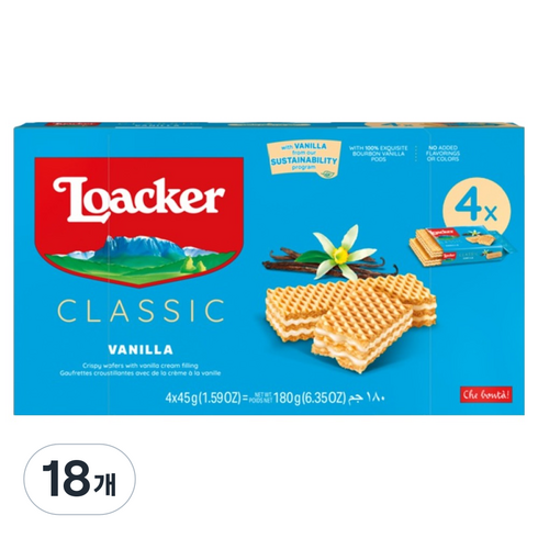 로아커 웨하스 클래식 바닐라, 180g, 18개