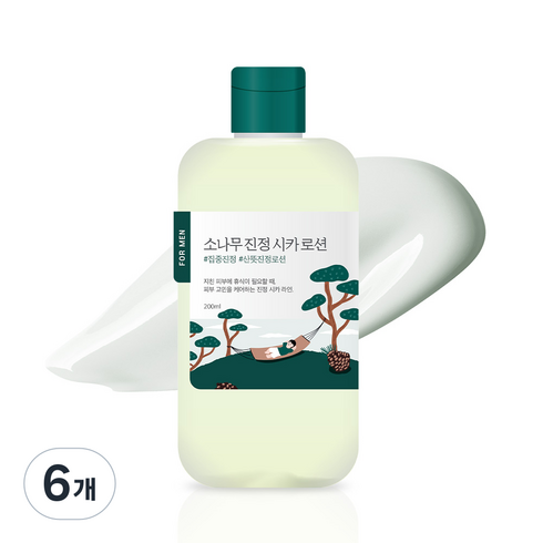 라운드랩 포 맨 소나무 진정 시카 로션, 200ml, 6개