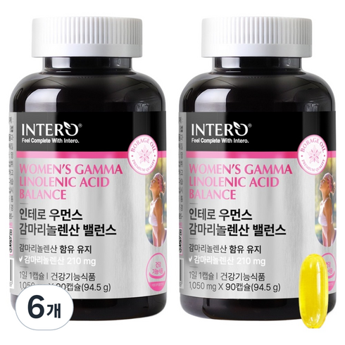 인테로 우먼스 감마리놀렌산 밸런스 94.5g, 90정, 6개