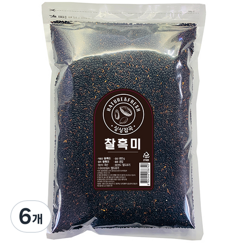 싱싱잡곡 찰흑미, 800g, 6개