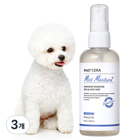 페토세라 반려동물 미스트 모이스처 플러스 베이비파우더향, 100ml, 1개입, 3개