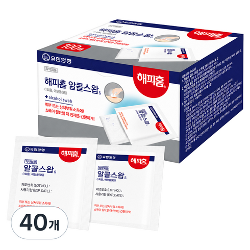 해피홈 알콜 스왑, 100개입, 40개