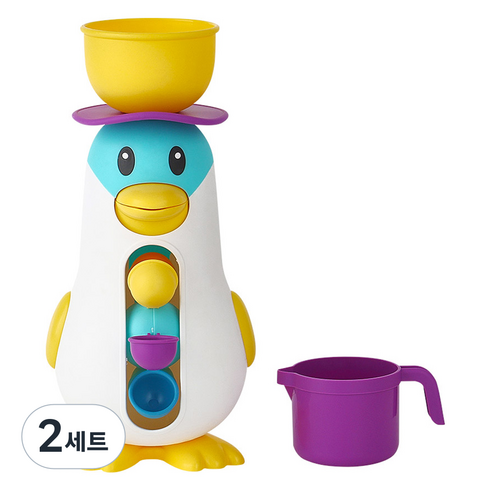 캐스비 네이처 목욕놀이 펭귄 물레방아 세트, 혼합색상, 2세트