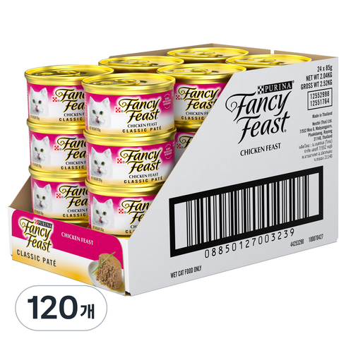 팬시피스트 전연령 고양이 화이트라벨 클래식 주식캔, 닭, 85g, 120개