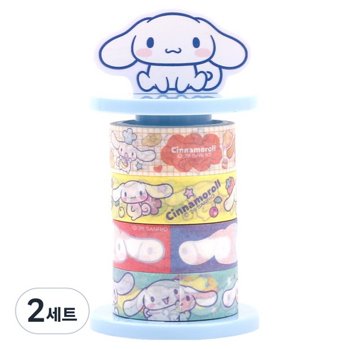 산리오 캐릭터 마스킹테이프 + 홀더세트, 시나모롤, 2세트
