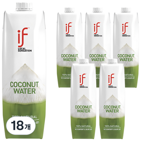 if 코코넛 워터, 1L, 18개