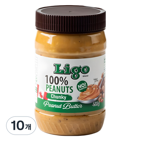 리고 100% 땅콩버터 청키, 453g, 10개