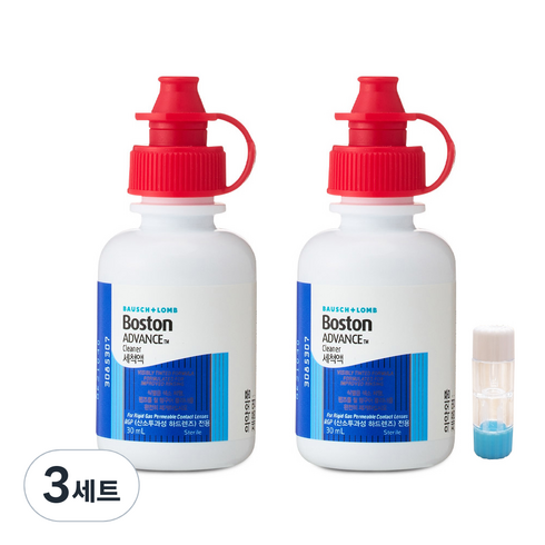바슈롬 보스톤 어드밴스 클리너액 30ml x 2p + 하드 렌즈 케이스 세트, 3세트