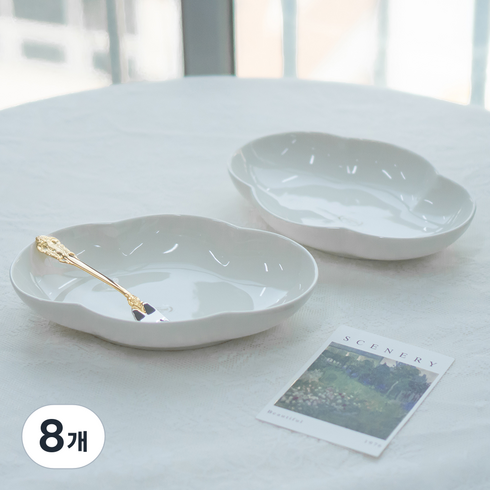 시라쿠스프리즈 타원볼 24cm, 화이트, 8개