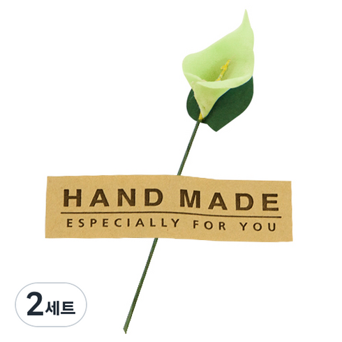 도나앤데코 선물포장 꽃데코 미니카라 36p + 사각핸드메이드 스티커 36p, 연두, 2세트