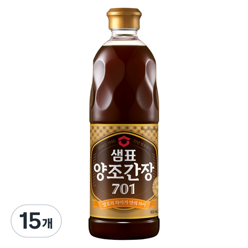 샘표 양조간장 701, 860ml, 15개