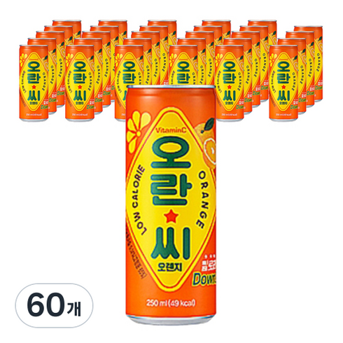 오란씨 오렌지 탄산음료, 60개, 250ml
