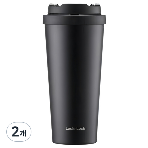 락앤락 데일리 원터치 클립 텀블러, 블랙, 550ml, 2개