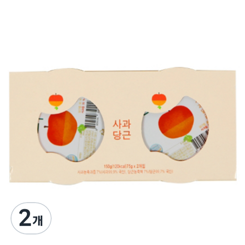 에코맘의산골이유식 유아용 산골푸딩 2p, 사과당근, 150g, 2개
