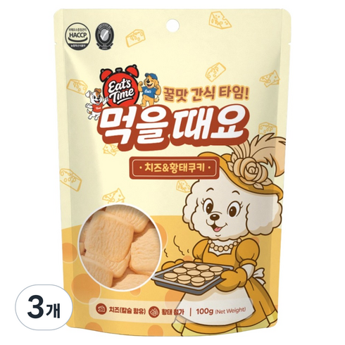 잇츠타임 강아지 황태 쿠키, 100g, 3개, 치즈