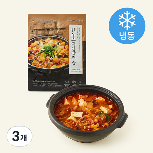 신세계푸드 우정 한우 스지 된장전골 (냉동), 600g, 3개