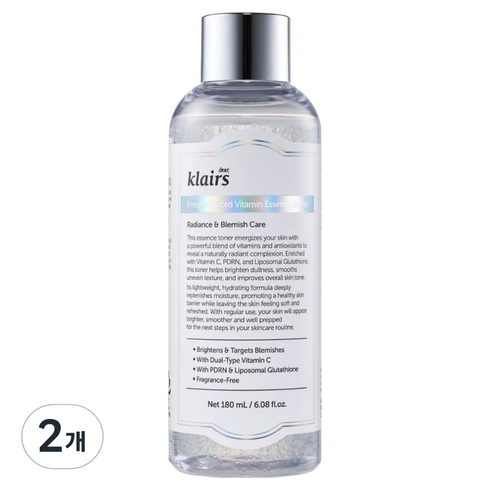 클레어스 프레쉴리 쥬스드 비타민 에센스 토너, 180ml, 2개