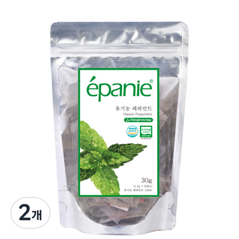 에빠니 유기농 페퍼민트 허브차, 1.5g, 20개입, 2개