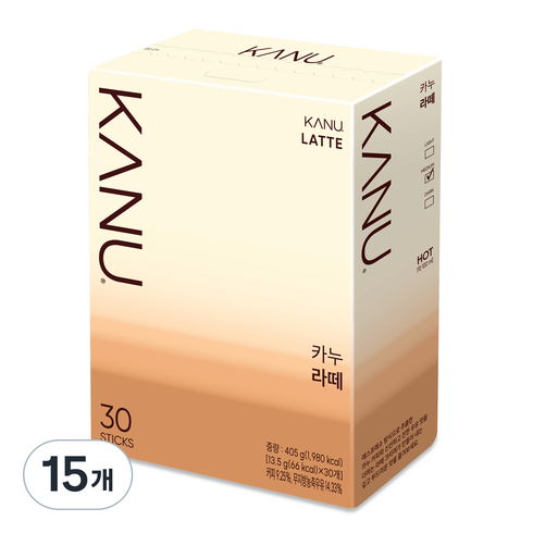 카누 라떼 스틱커피, 13.5g, 30개입, 15개