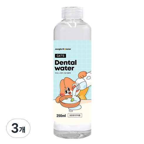 정글몬스터 캣 덴탈워터 구강청결제, 250ml, 3개