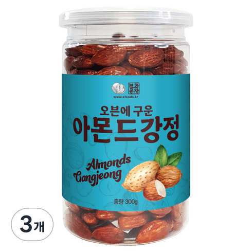 견과공장 오븐에 구운 아몬드강정 통, 3개, 300g