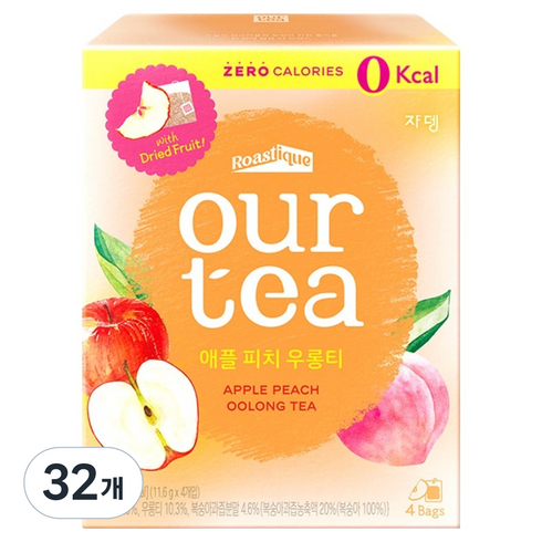 아워티 애플 피치 우롱 티, 11.6g, 4개입, 32개