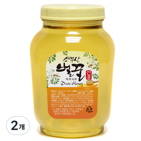 소백산 벌꿀 선흥 사양 아카시아꿀, 2.4kg, 2개