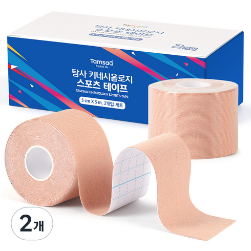 탐사 키네시올로지 스포츠 테이프 5cm*5m, 2개, 2개입