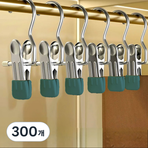 일상포인트 논슬립 미니멀 바지 집게, 그린, 300개