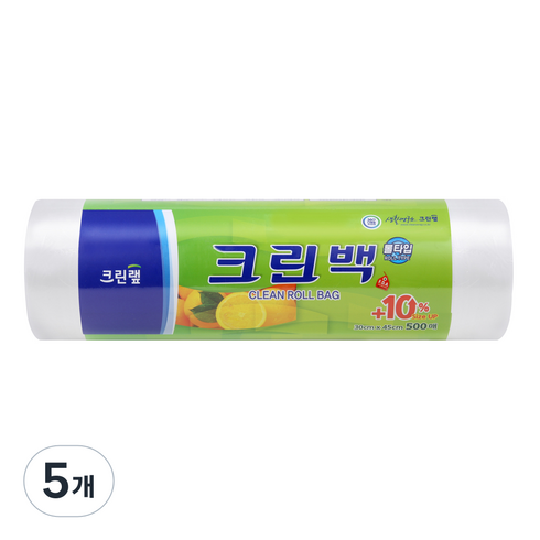 크린랩 크린롤백, 대(L), 500개입, 5개