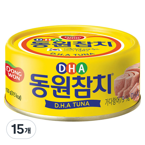 동원참치 DHA 통조림, 150g, 15개